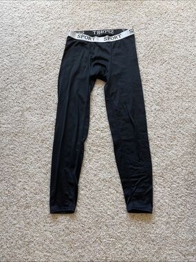 Sporto Black Leggings with White SPORT Elastic Waistband
